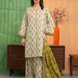 Light Grey Printed Lawn Unstitched 3 Piece