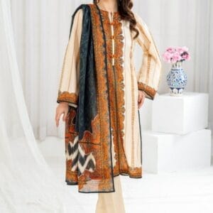 3 Piece Unstitched Printed Lawn Suit