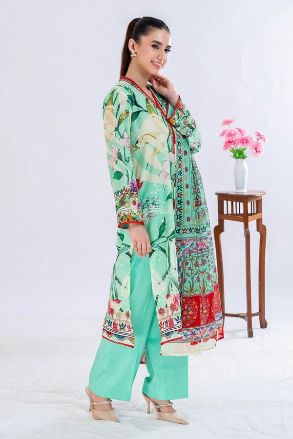 3 Piece Unstitched Printed Lawn Suit - Image 4