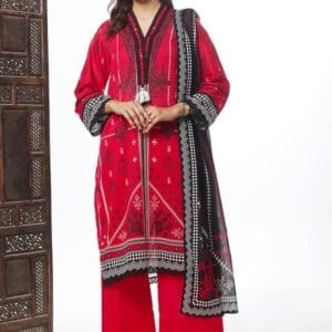 3 Piece Unstitched Printed Lawn Suit