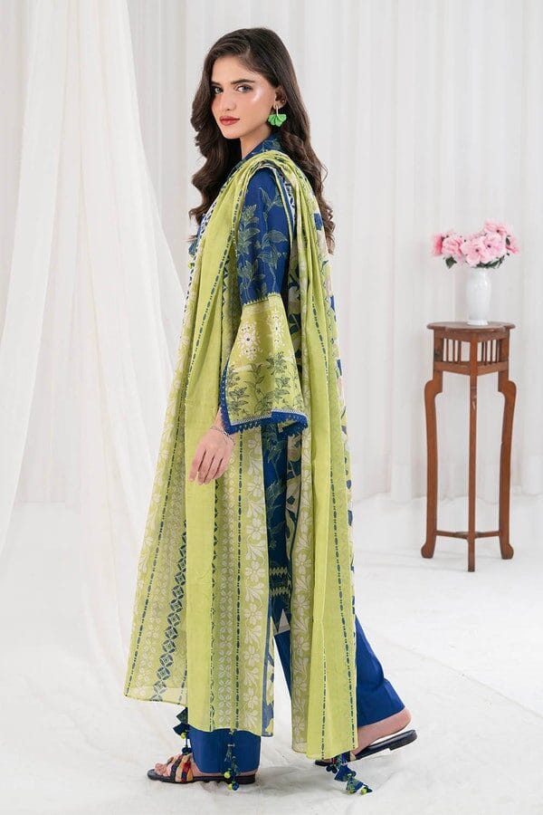 3 Piece Unstitched Printed Lawn Suit - Image 4