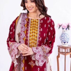 3 Piece Unstitched Printed Lawn Suit