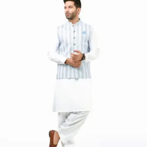 Men's Light Blue Waist Coat Ceremonial