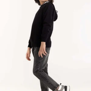 Junior Boys Black Knit Sweater