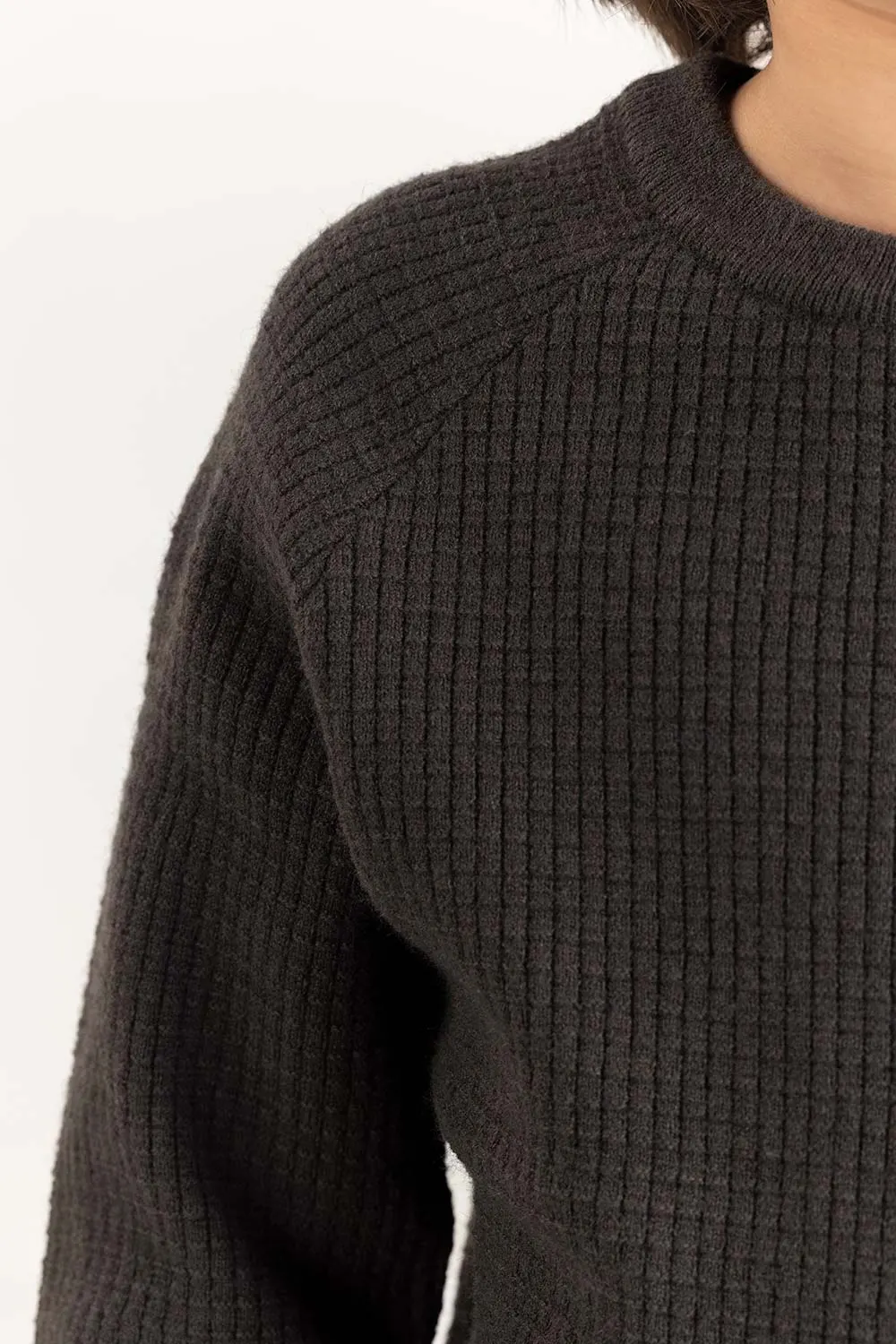 Junior Boys Green Knit Sweater