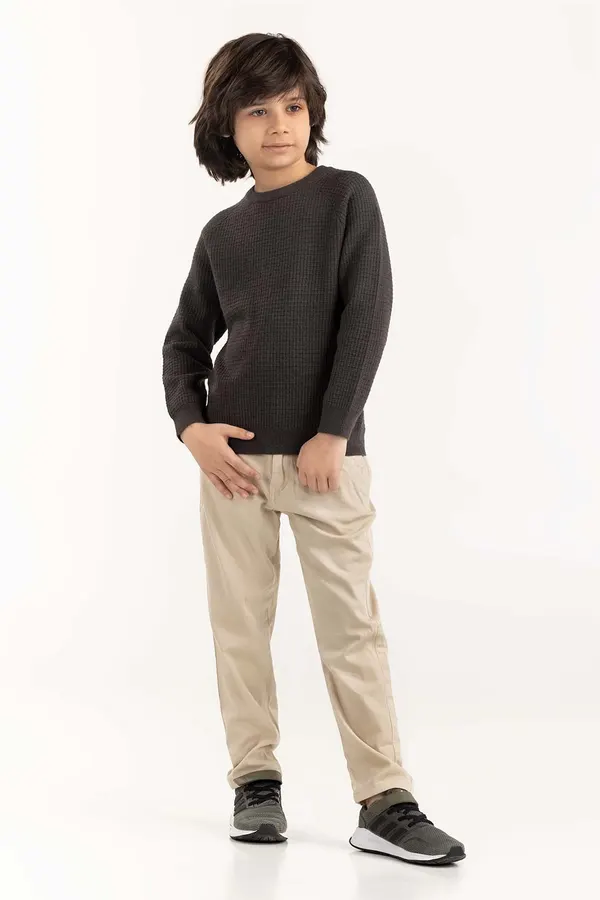 Junior Boys Green Knit Sweater