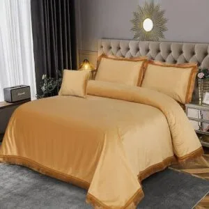 4 Pcs Heavy Velvet Bed Sheet Set