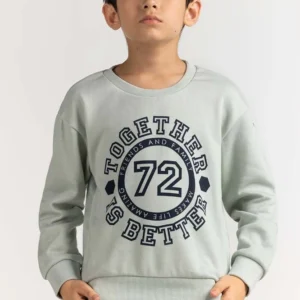 Junior Boy Blue Printed Sweatshirt