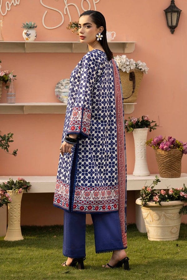 3 Piece Unstitched Printed Lawn Suit - Image 5