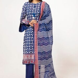 3 Piece Unstitched Printed Lawn Suit