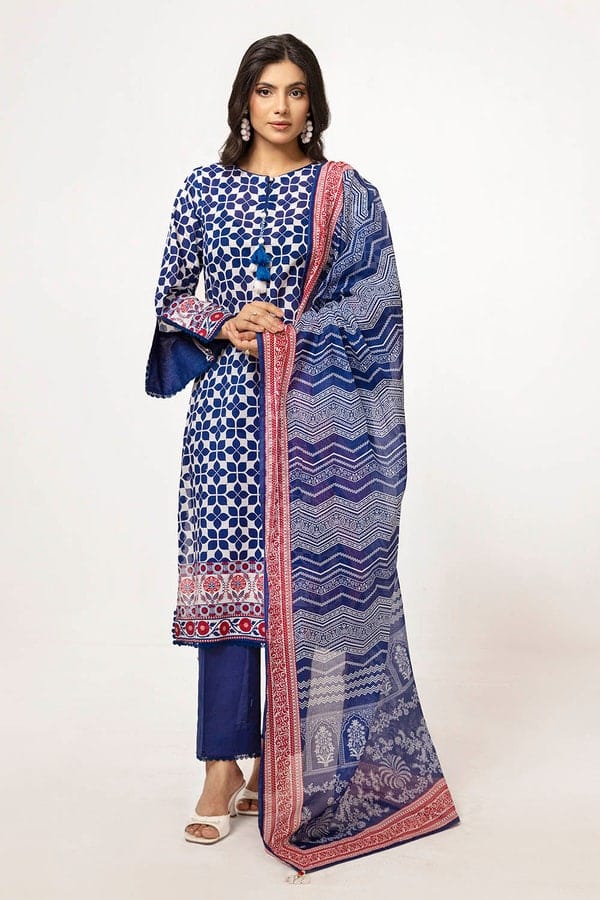 3 Piece Unstitched Printed Lawn Suit