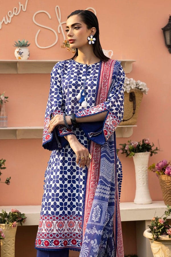 3 Piece Unstitched Printed Lawn Suit - Image 3