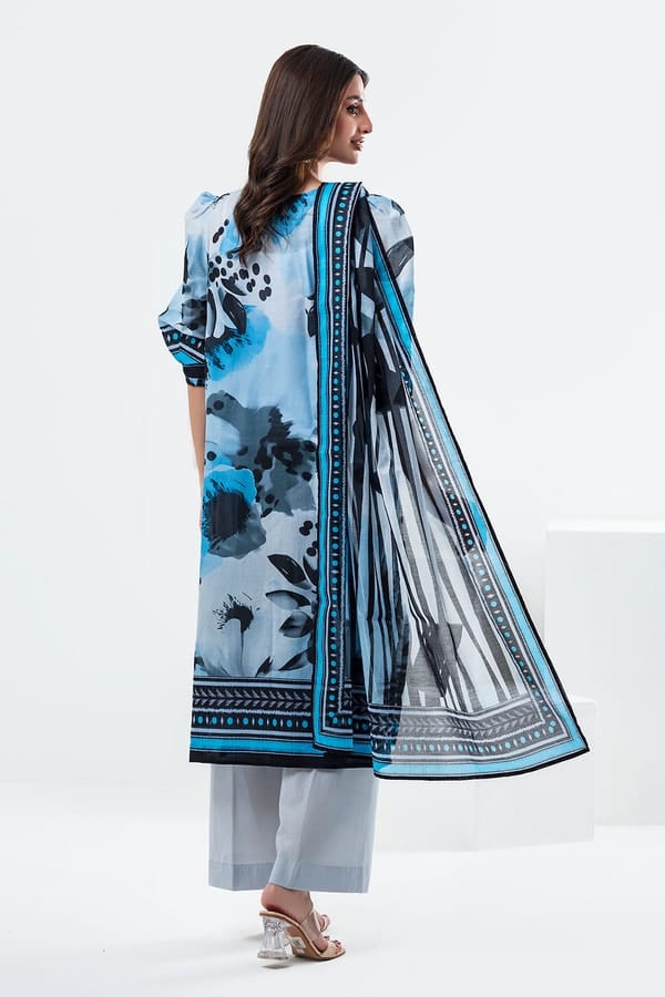 3 Piece Unstitched Printed Lawn Suit - Image 5