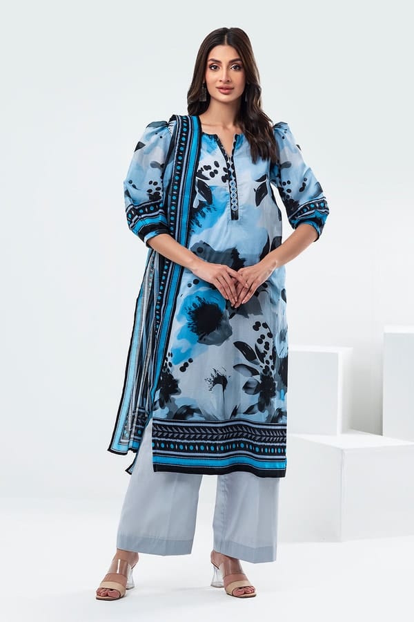 3 Piece Unstitched Printed Lawn Suit