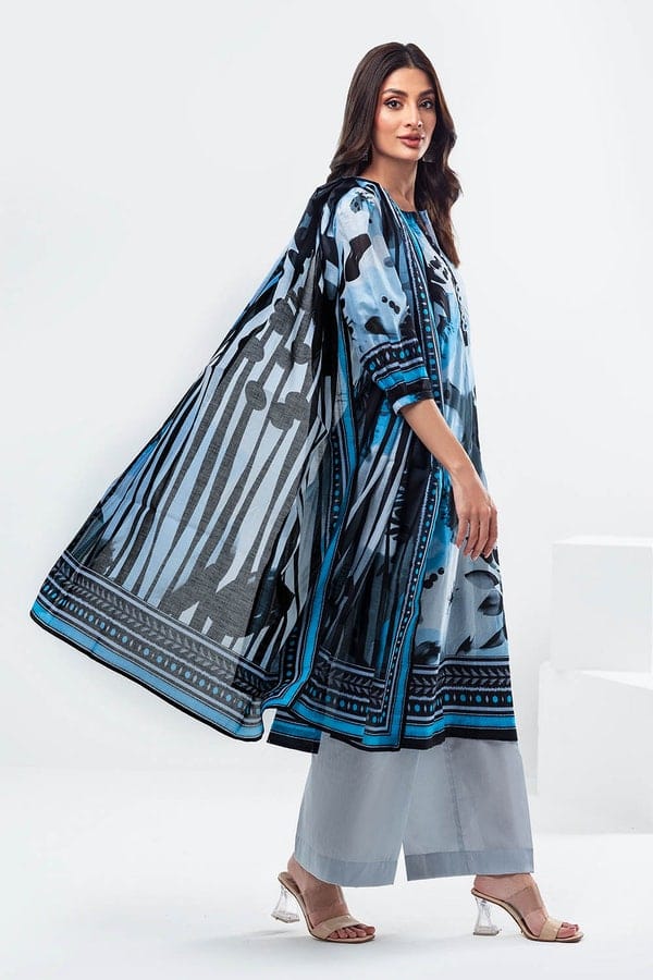 3 Piece Unstitched Printed Lawn Suit - Image 4