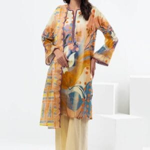 3 Piece Unstitched Printed Lawn Suit