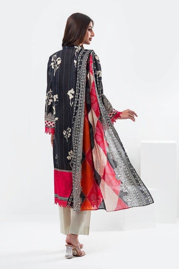 3 Piece Unstitched Printed Lawn Suit - Image 5