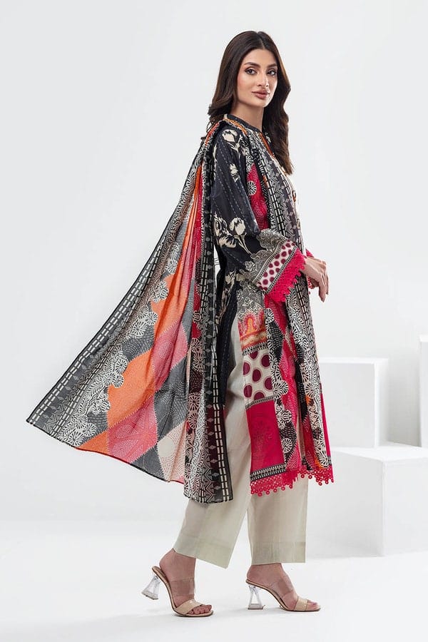 3 Piece Unstitched Printed Lawn Suit - Image 4