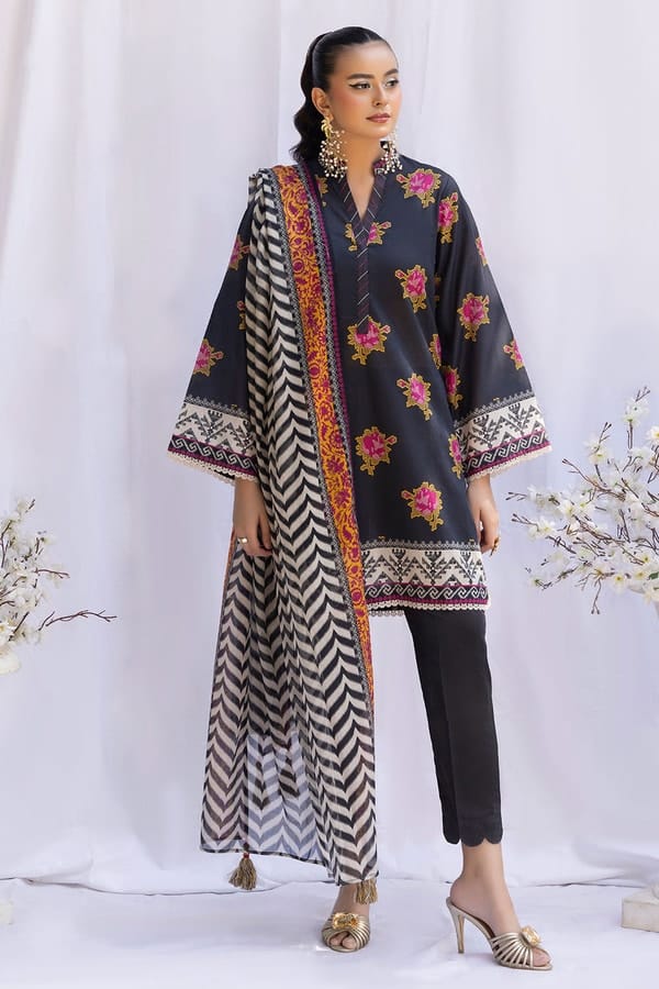 3 Piece Unstitched Printed Lawn Suit