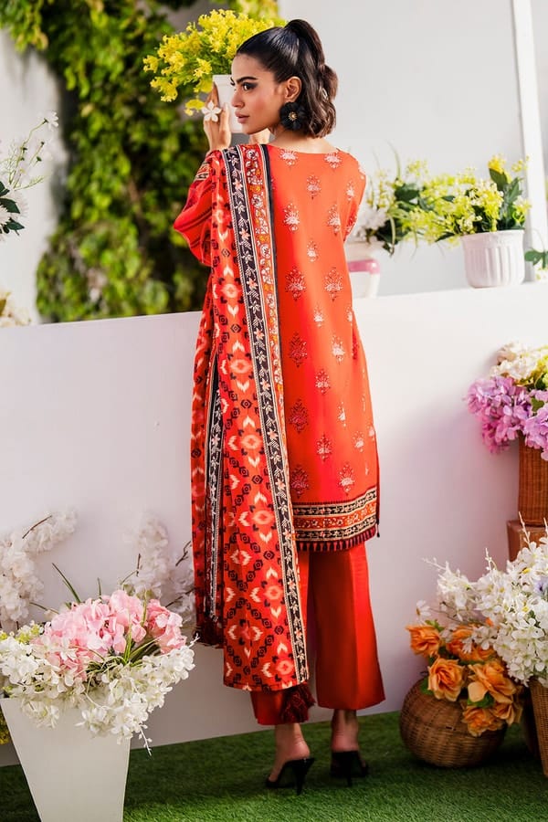 3 Piece Unstitched Printed Lawn Suit - Image 4