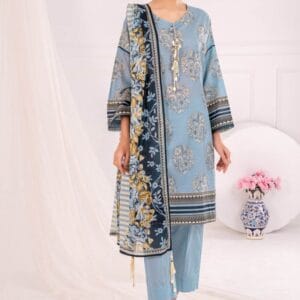 3 Piece Unstitched Printed Lawn Suit