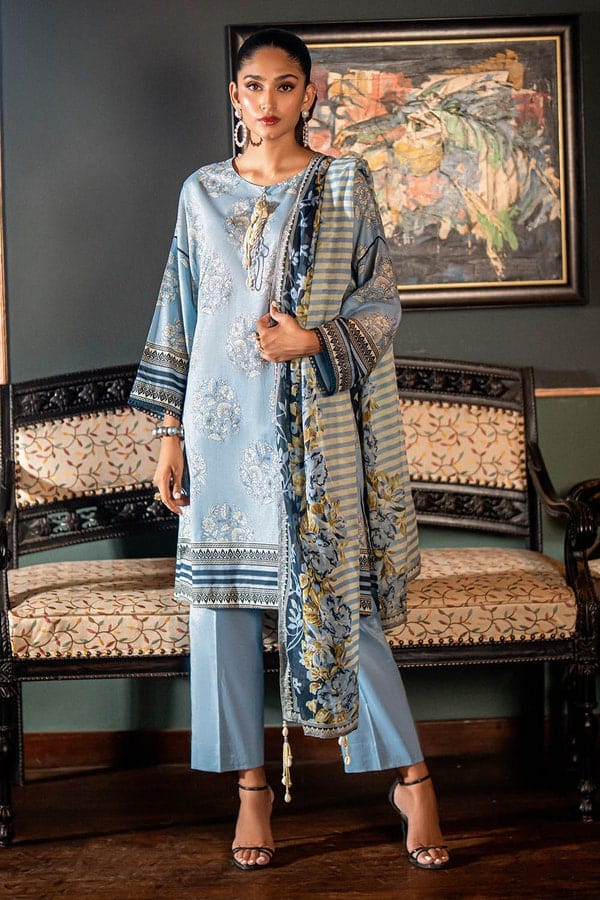 3 Piece Unstitched Printed Lawn Suit - Image 3