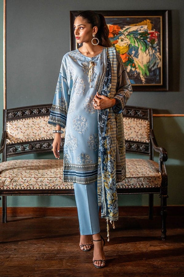 3 Piece Unstitched Printed Lawn Suit - Image 4