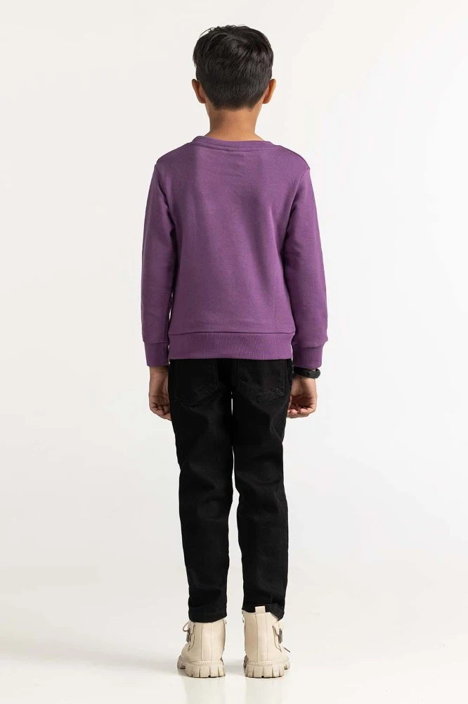 Purple Printed Sweatshirt
