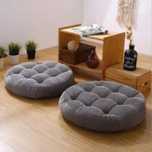 Grey Round Floor Cushion