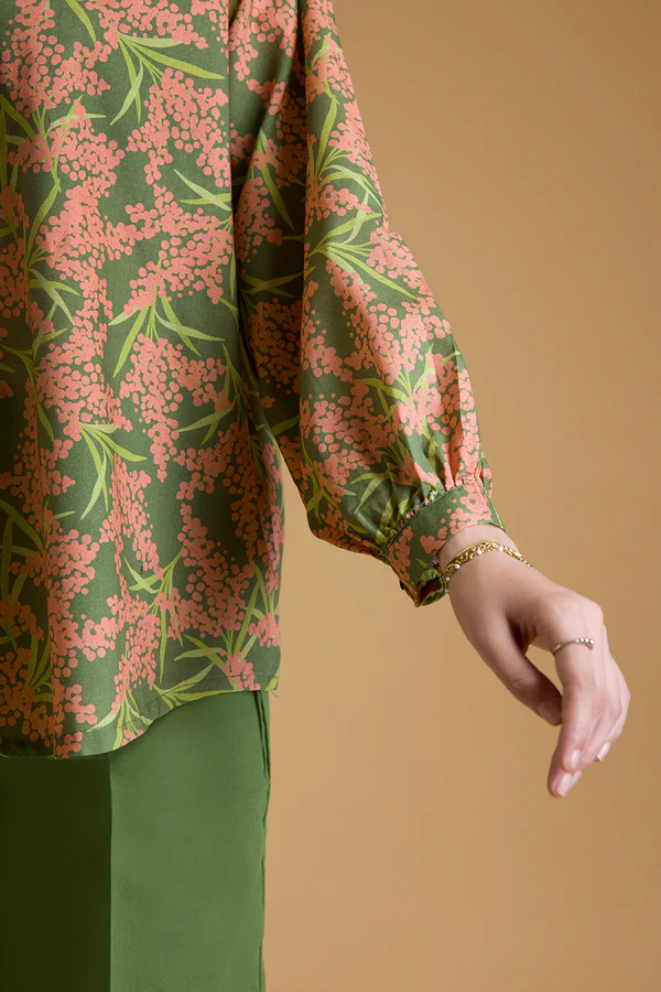 Printed Green Cambric Co-Ord Set - Image 2