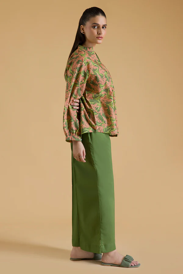 Printed Green Cambric Co-Ord Set - Image 3