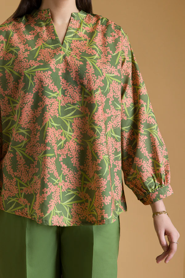 Printed Green Cambric Co-Ord Set - Image 5