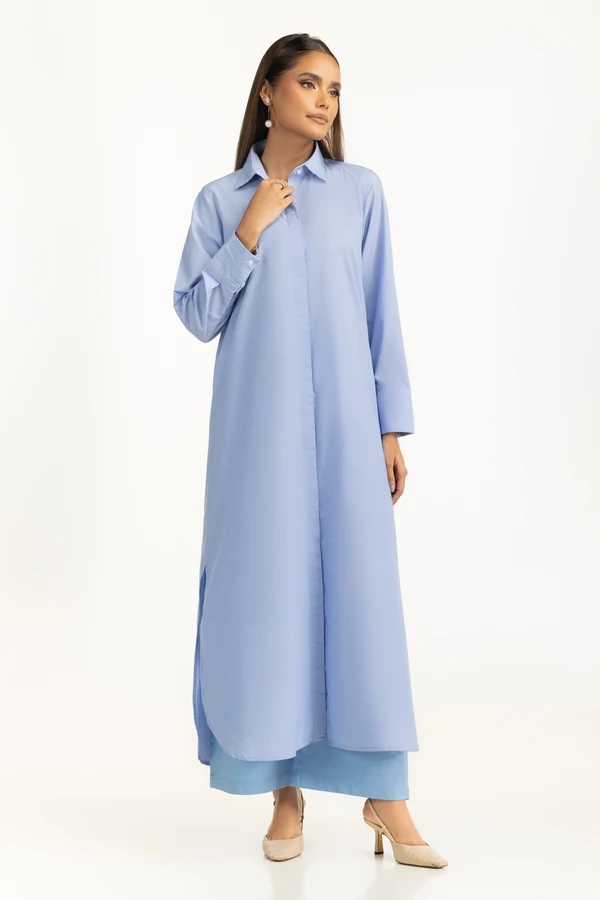 Yarn Dyed Button Down Shirt Dress