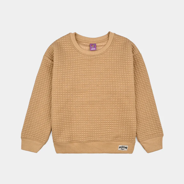 Boys Quilted Sweatshirt - Brown