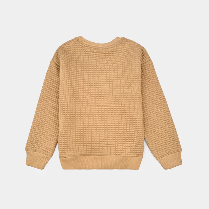 Boys Quilted Sweatshirt - Brown