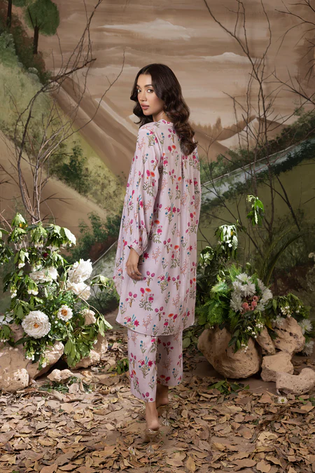 Pink Printed Cottel 2-Piece Ready to Wear Shirt & Trouser - Image 6