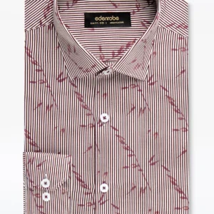 Men's White-Burgundy Shirt – Stylish Two-Tone