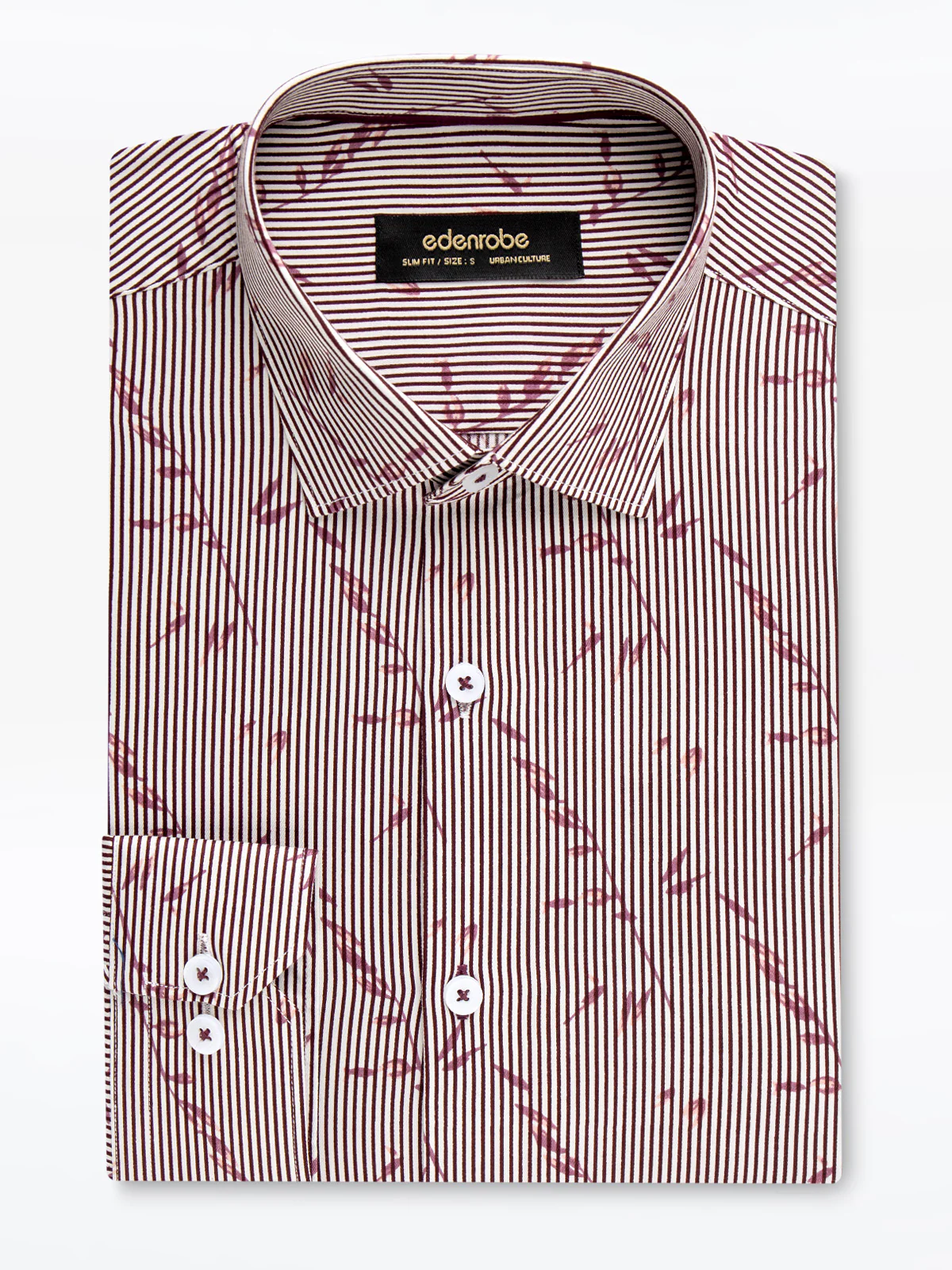 Men's White-Burgundy Shirt – Stylish Two-Tone