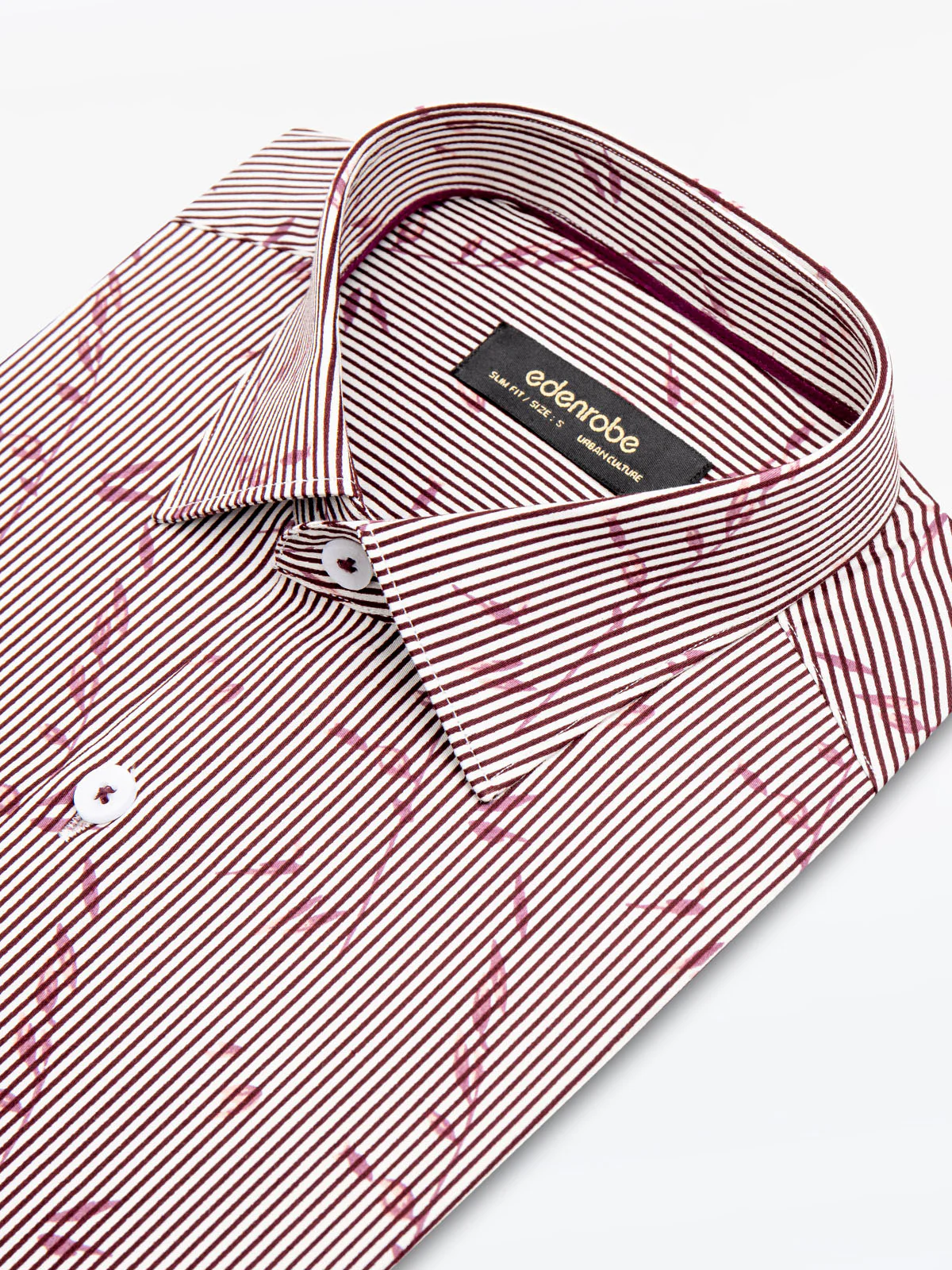 Men's White-Burgundy Shirt – Stylish Two-Tone - Image 4