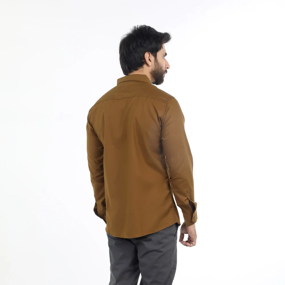 Brown Men's Casual Shirt - Image 2