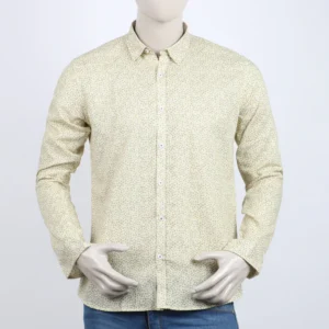 Men's Lemon Yellow Printed Shirt – Bright and Stylish