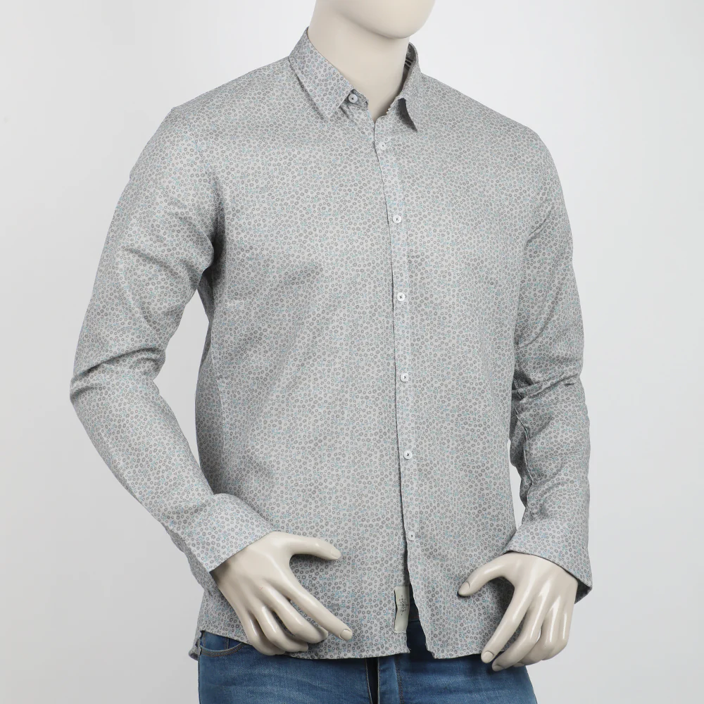 Men's Light Grey Casual Shirt – Stylish & Comfortable - Image 2