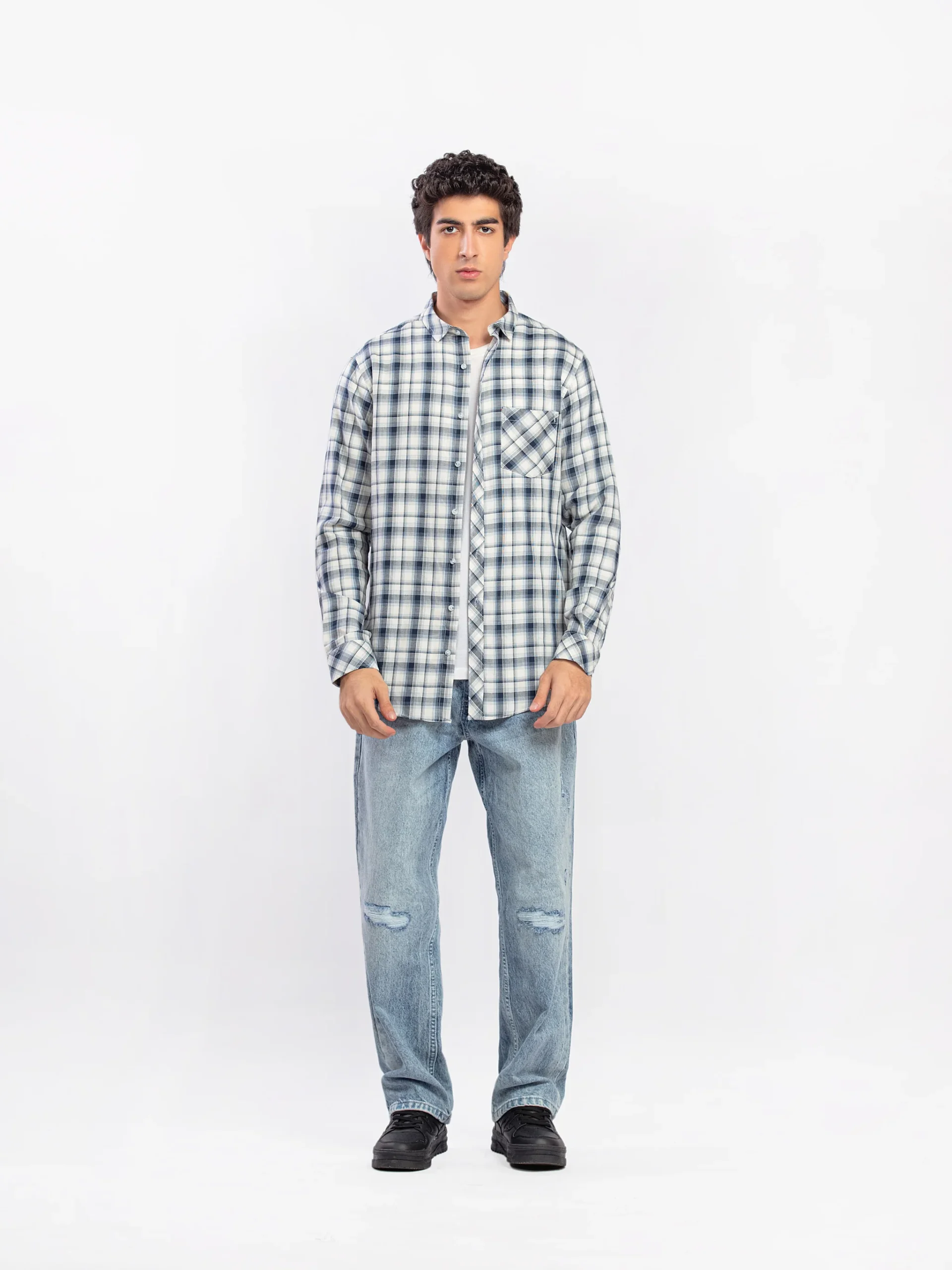 Regular Fit Checked Shirt For Men - Image 3