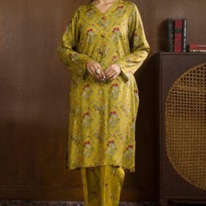Dark Green Printed Viscose Kurta Trouser