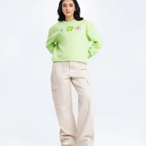 Green Cropped Sweatshirt