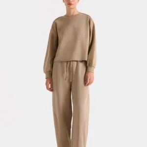 Basic Cropped Sweatshirt With Frayed Hem