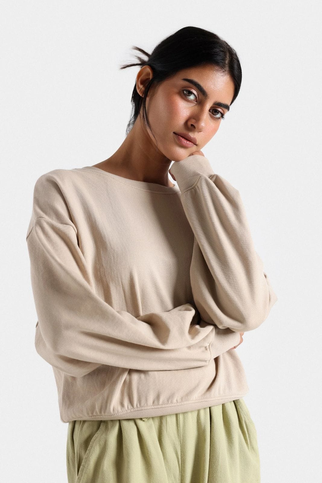 Mashroom Super Cropped Crew Neck Sweatshirt