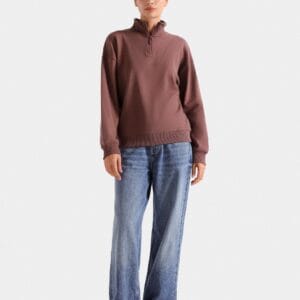 Mink Basic Quarter Zipper Sweatshirt