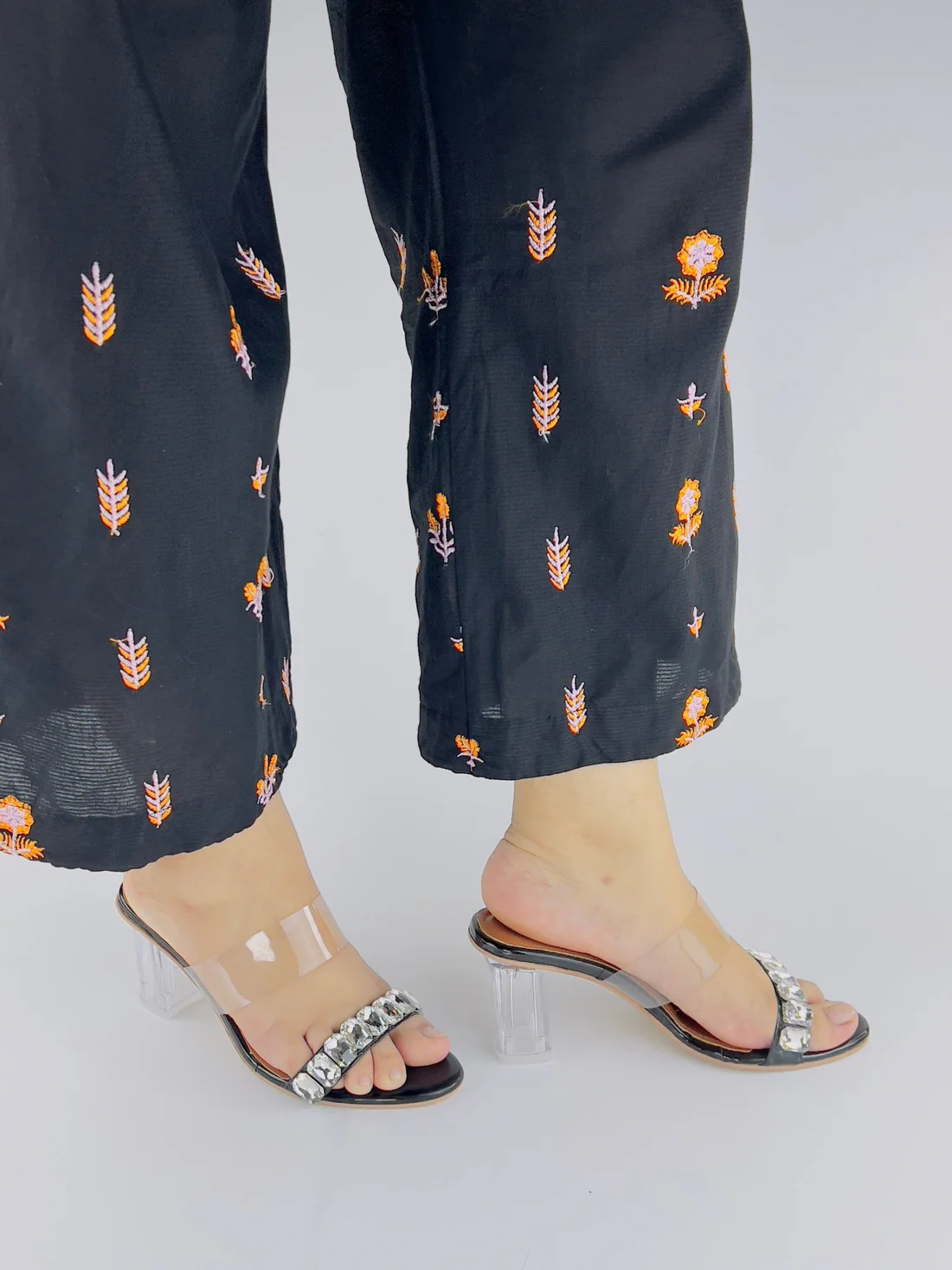 Black Crystal Fancy Heel