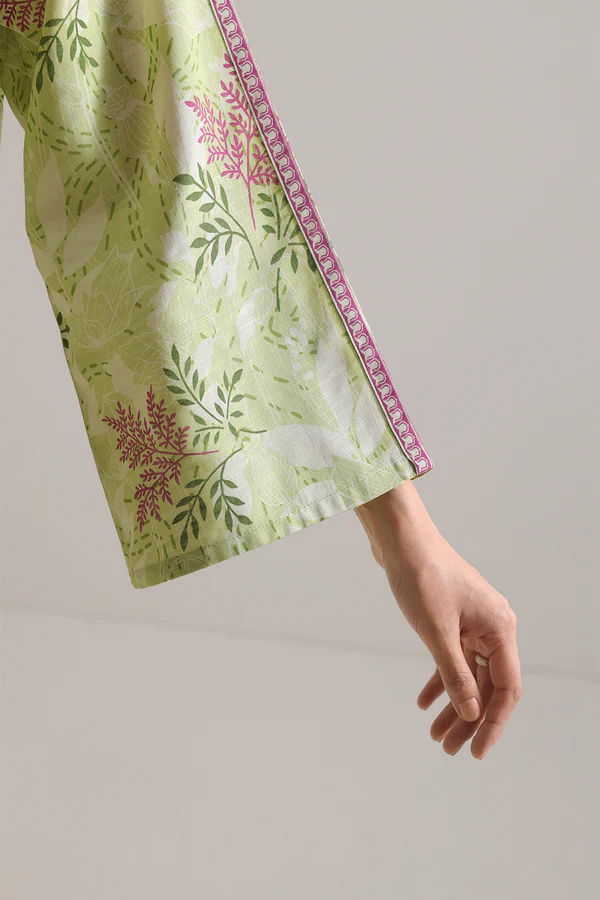 Unstitched 3 Piece Printed Cotton Khaddar - Green